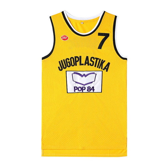 Filmversion gelbes Basketballtrikot Nr. 7 Kroatien JUGOPLASTIKA