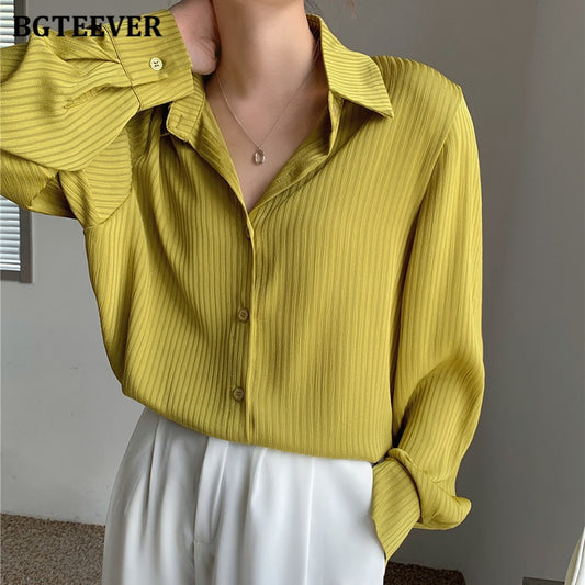 BGTEEVER Office Ladies Striped Women