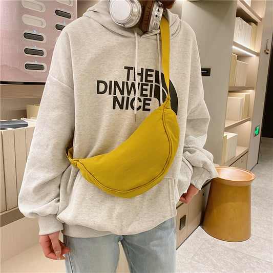 Solid Color Fashion Western Style All-matching Ins Korean Style Shoulder Messenger Bag