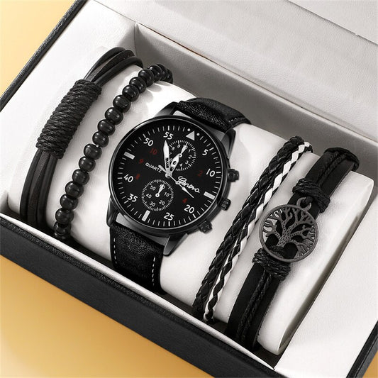 5PCS Set Fashion Mens Sports Watches Man