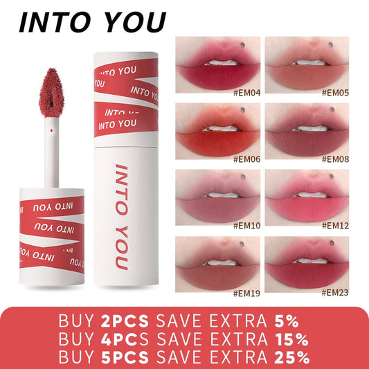 INTO YOU Lip Gloss Women Makeup Matte Velvet Lipstick Waterproof