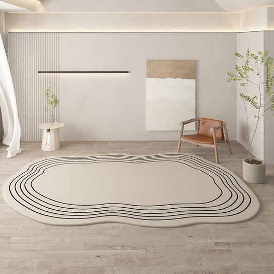 Irregular Round Living Room Carpet Simple Decorative