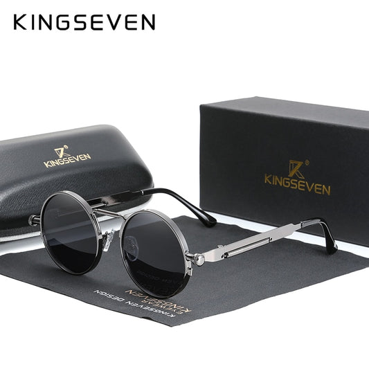 KINGSEVEN Hochwertige Gothic-Steampunk-Sonnenbrille, polarisiert, für Herren und Damen