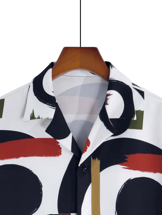 Herren-Hemd mit Random-Circle- und Brush-Print