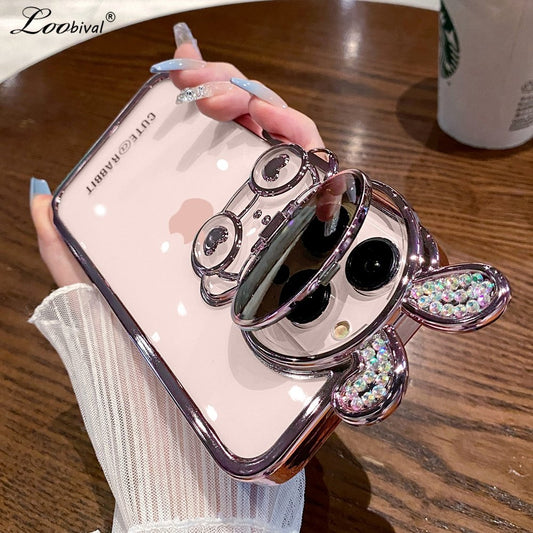 Luxuriöse Glitzer-Hase-Hülle für das iPhone