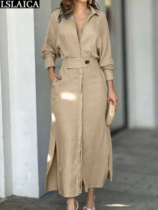 Dress for Women Luxury Elegant Solid Color