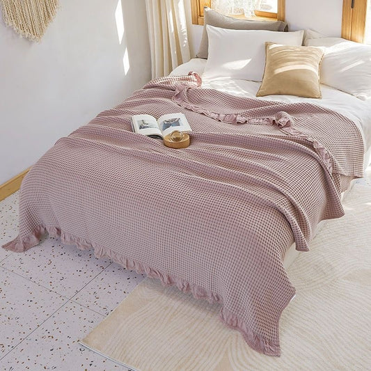 100% katoenen wafel geruite kanten quilt voor kinderen en volwassenen