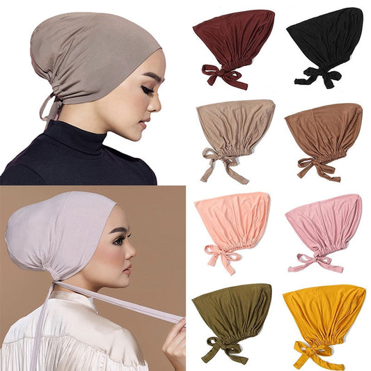 New Soft Modal Muslim Turban Hat Inner Hijab