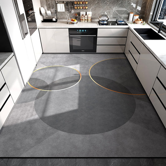 Modern Geometric PVC Wash Free Carpet Kitchen Balcony Waterproof