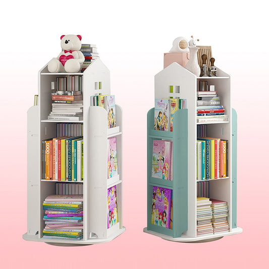 Children's Bookshelf 360° Rotating Cartoon Book Shelf Magazine Storage