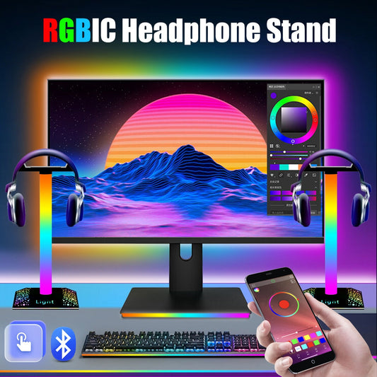 RGBIC Headphone Stand Gaming Headset