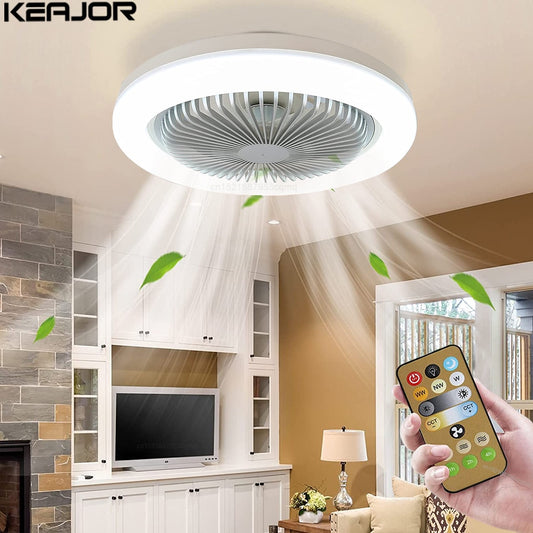 Ceiling Fans With Remote Control and Light 30W LED Lamp Fan