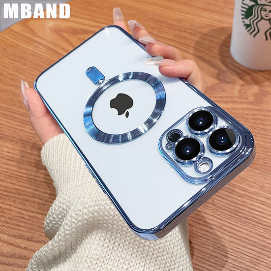 Luxury Clear Magnetic For Magsafe Wireless Charge Case For iPhone