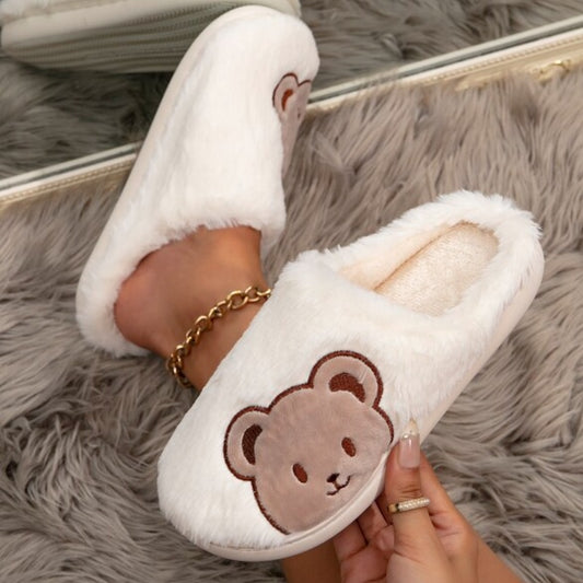 Winter-Bär-Muster-Damen-Haus-Paare-Hausschuhe