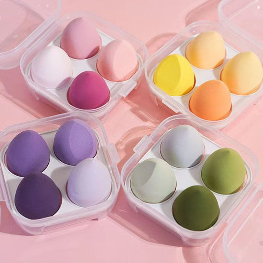 4pcs Makeup Sponges Blender Powder Puff Wet and Dry Dual Use