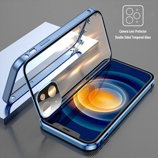 360 doppelseitige Glas-Magnetadsorptions-Metallhülle für iPhone
