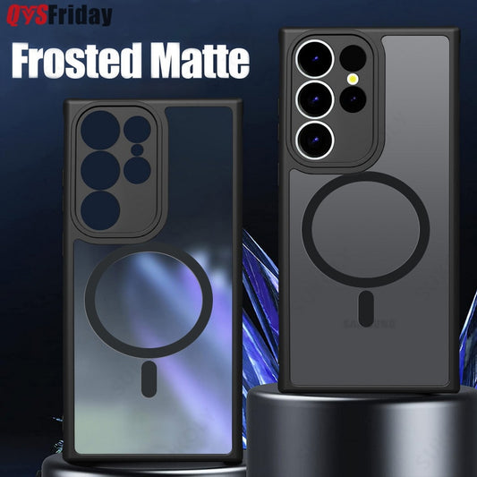 Matte Magsafe Magnetic Wireless Charge Case For Samsung Galaxy S23 Ultra S22 Ultra S23 S21