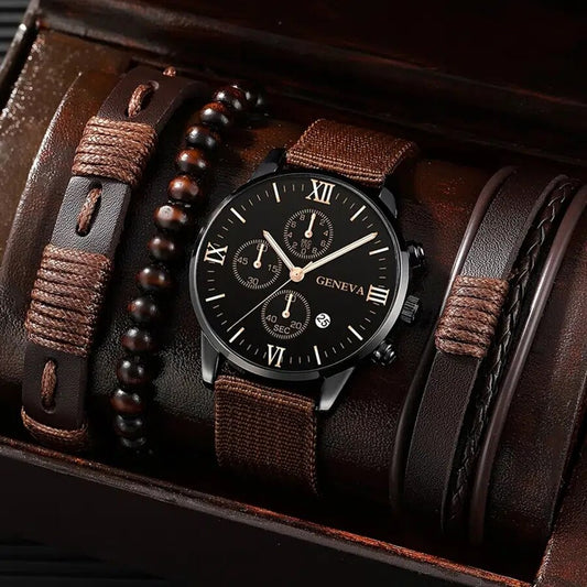 4pcs Quartz Watches Bracelet Watch Set For