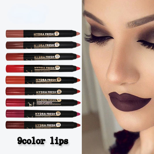 9 kleuren fluwelen matte lippenstift potlood waterdicht