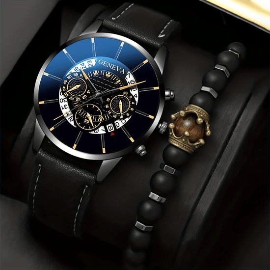 Black And Gold Watch + 1 Bracelet