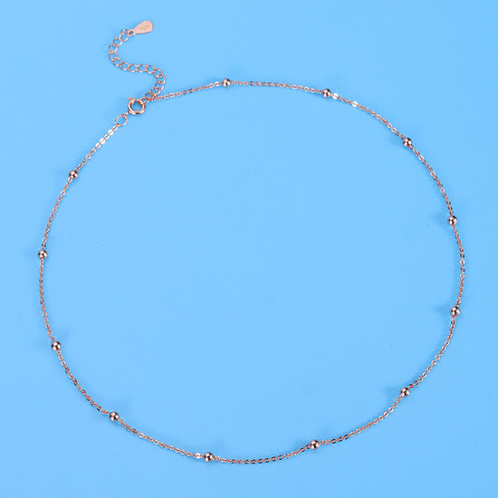 Bead Necklace Rose Gold