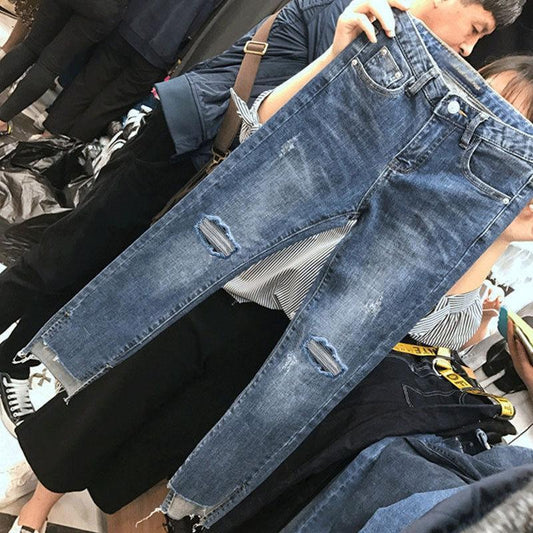 Women Denim Skinny Trousers Ripped Jeans For Women
