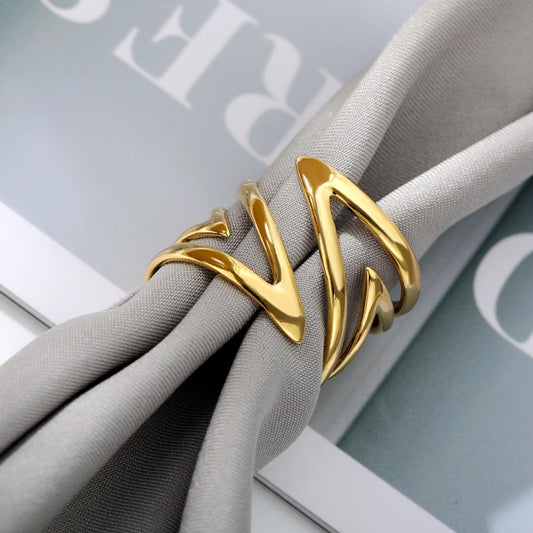 Vintage Stainless Steel Gold Color Rings For Women