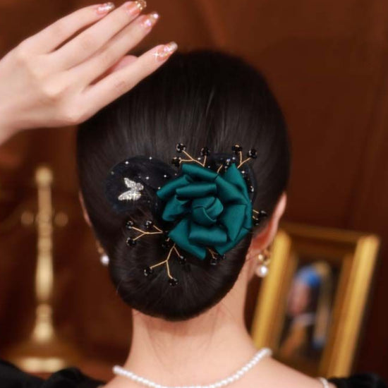 Green Rose Hair Band