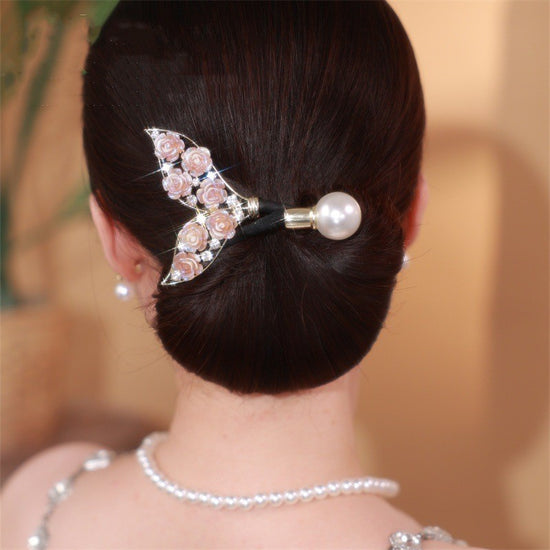 Pink Flower Fishtail Hair Band