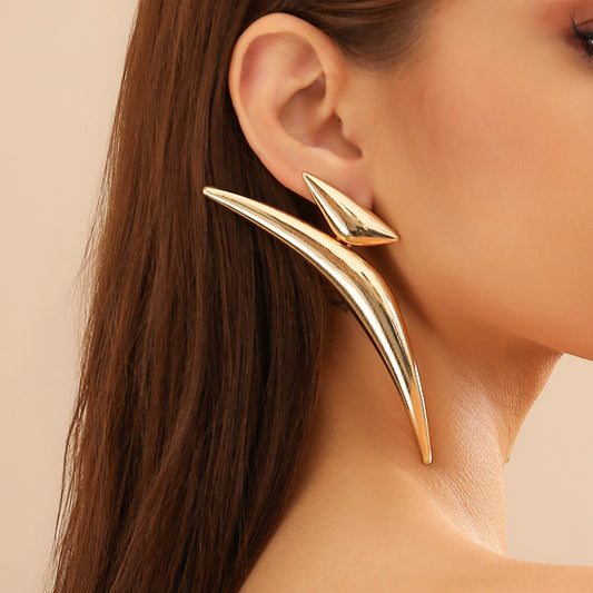 European And American Style Exaggerated Geometry Triangle Elbow Personalized Earrings