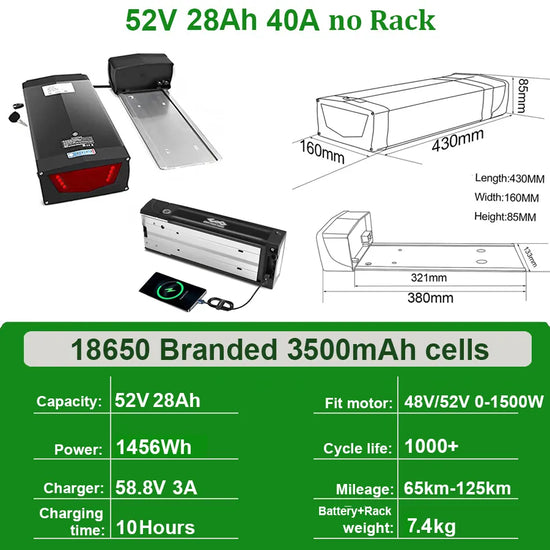52V 28Ah for 0-1500W