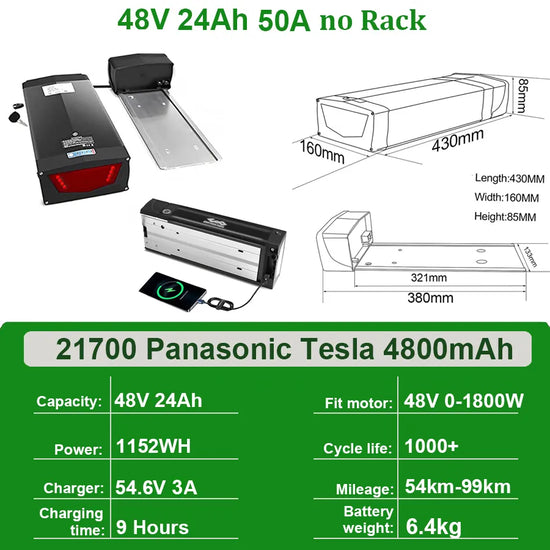 48V 24Ah for 0-1800W