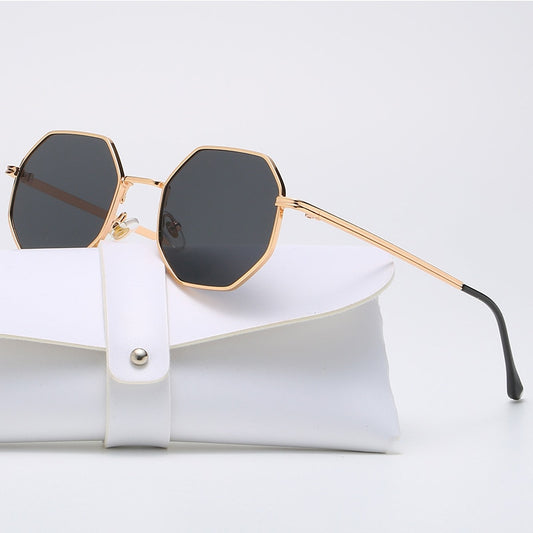 Polygon Metal Sunglasses Vintage Frame For Women and Men Sunglasses