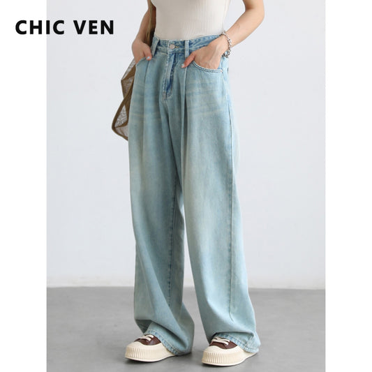 Women's Jeans Blue High Waisted Denim Pants