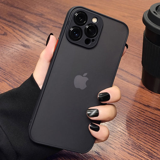 Shockproof Clear Matte Phone Case For iPhone