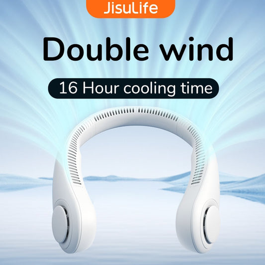 JISULIFE draagbare nekventilator USB oplaadbare bladloze ventilator