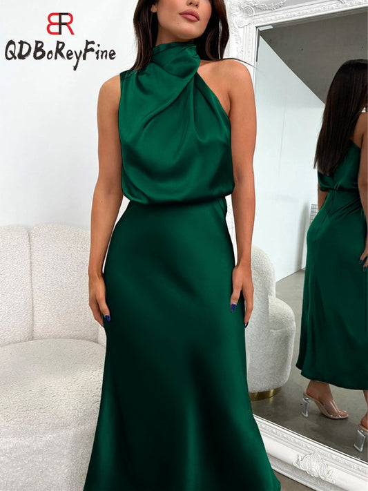 Satin Silk Women Dresses Sexy Evening Party For women