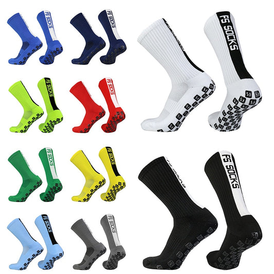New FS Square Silicone Non slip FS Letter Football Socks