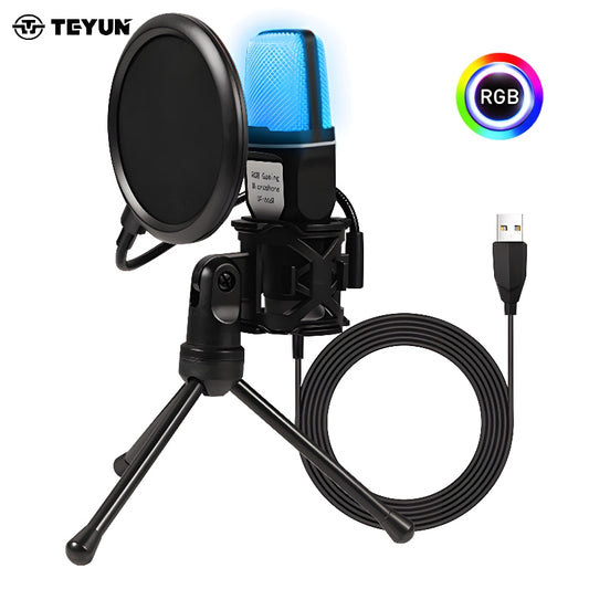 Goedkope RGB 3,5 mm USB-opnamemicrofoonset