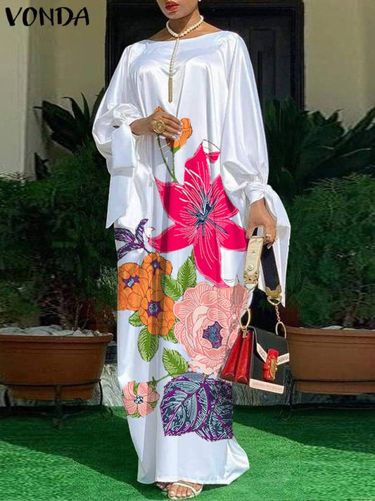 Summer Party Dress Vintage Floral Printed For women