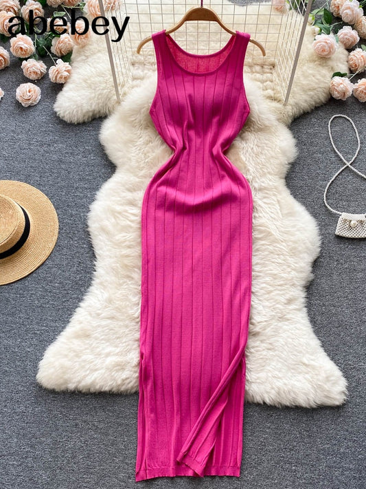 Knit Sexy Strap Dress Women