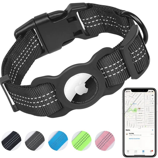 Fashion Dog Collar With Apple Airtag Case