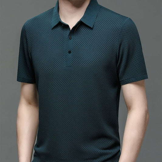 New Men's Lop-up Hollow Short-sleeved Polo Shirt