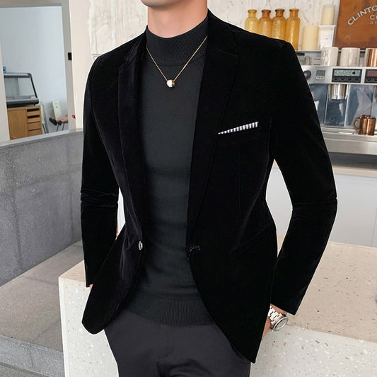 Bordeaux fluwelen blazers voor heren, mode-casual pakken
