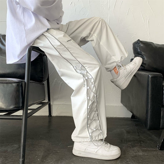 White Cargo Pants Men Oversize
