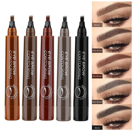 5 Colors Waterproof 4 Fork Tip Eyebrow Tattoo