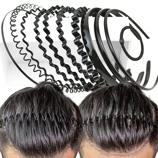 6pcs Fashion Wave Mens Women Unisex Black Wavy Hair