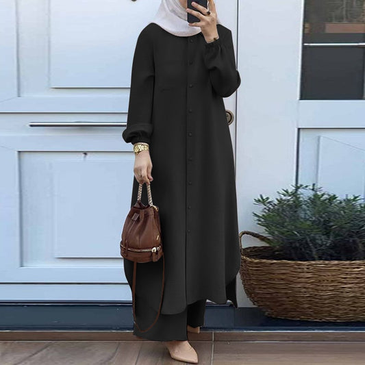 Muslimische Sets Frauen 2PCS Kleidung Kaftan Türkei Langarm Muslim Saudi