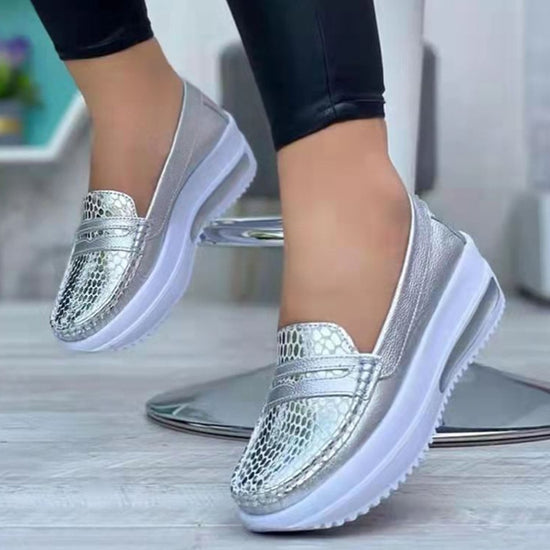 silver sneakers
