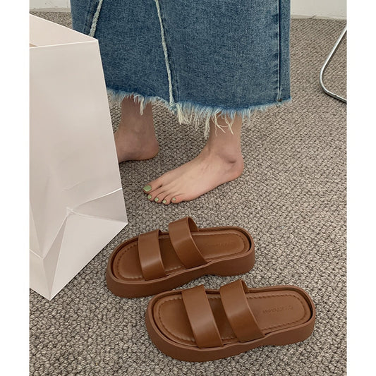 Brown anti-slip slippers Women